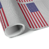 Amerikaanse vlag op koolstofvezelstijldecor cadeaupapier (Rol Hoek)
