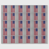 Amerikaanse vlag op koolstofvezelstijldecor cadeaupapier (Vlak)