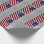 Amerikaanse vlag op koolstofvezelstijldecor cadeaupapier (Hoek)