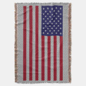 Amerikaanse vlag op koolstofvezelstijldecor deken (Voorkant Verticaal)