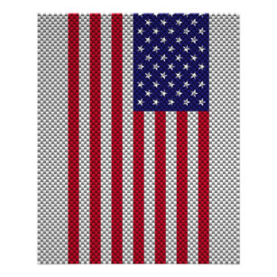 Amerikaanse vlag op koolstofvezelstijldecor flyer