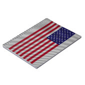Amerikaanse vlag op koolstofvezelstijldecor notitieboek (Linkerzijde)