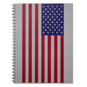 Amerikaanse vlag op koolstofvezelstijldecor notitieboek (Voorkant)