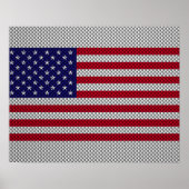 Amerikaanse vlag op koolstofvezelstijldecor poster (Voorkant)