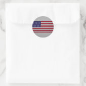Amerikaanse vlag op koolstofvezelstijldecor ronde sticker (Tas)