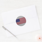 Amerikaanse vlag op koolstofvezelstijldecor ronde sticker (Envelop)