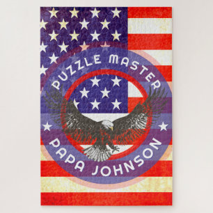 Amerikaanse vlag op maat rood wit blauw legpuzzel