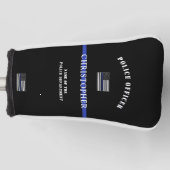 Amerikaanse vlag op maat van de Thin Blue Line Pol Golfheadcover (Voorkant)