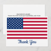 Amerikaanse vlag op maat van militair patriottisch bedankkaart (Voorkant / Achterkant)