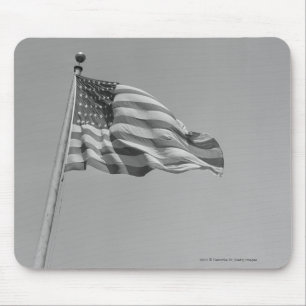 Amerikaanse vlag op mast muismat
