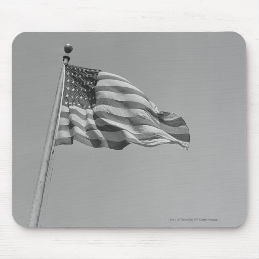 Amerikaanse vlag op mast muismat (Voorkant)