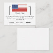 Amerikaanse vlag op na begrafenis bedankkaarten notitiekaartje (Voorkant / Achterkant)