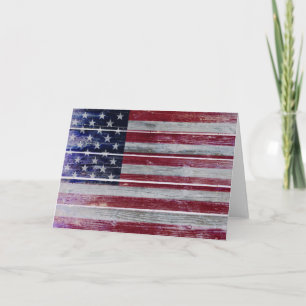 Amerikaanse vlag op noodlijdend hout, lege Kaart