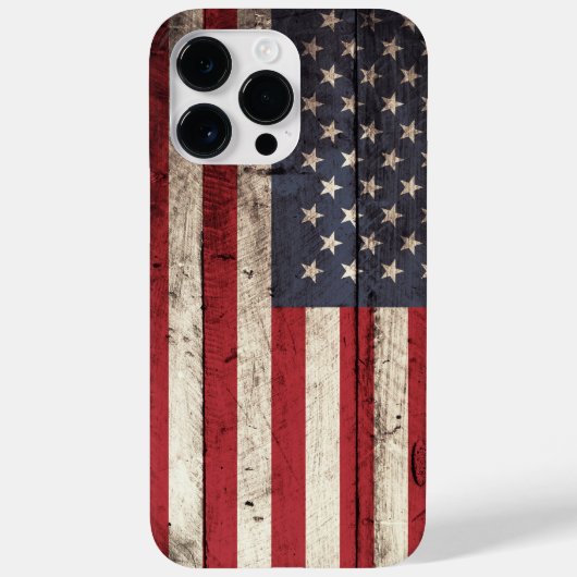 Amerikaanse vlag op oude houten korrel Case-Mate iPhone case (Achterkant)