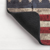 Amerikaanse vlag op oude houten korrel muismat (Hoek)
