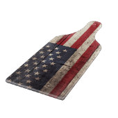 Amerikaanse vlag op oude houten korrel snijplank (Hoek)