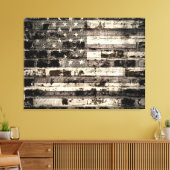 Amerikaanse vlag op oude muur 2 canvas afdruk (Insitu (Woonkamer))
