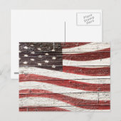 Amerikaanse vlag op roestvrijhout briefkaart (Voorkant / Achterkant)