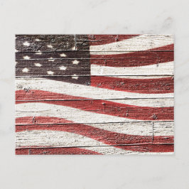 Amerikaanse vlag op roestvrijhout briefkaart