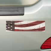 Amerikaanse vlag op roestvrijhout bumpersticker (Op auto)