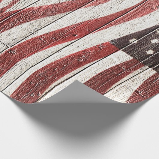 Amerikaanse vlag op roestvrijhout cadeaupapier (Hoek)