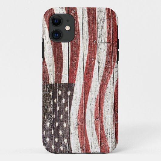 Amerikaanse vlag op roestvrijhout Case-Mate iPhone case (Achterkant)