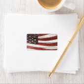 Amerikaanse vlag op roestvrijhout etiket (Insitu)