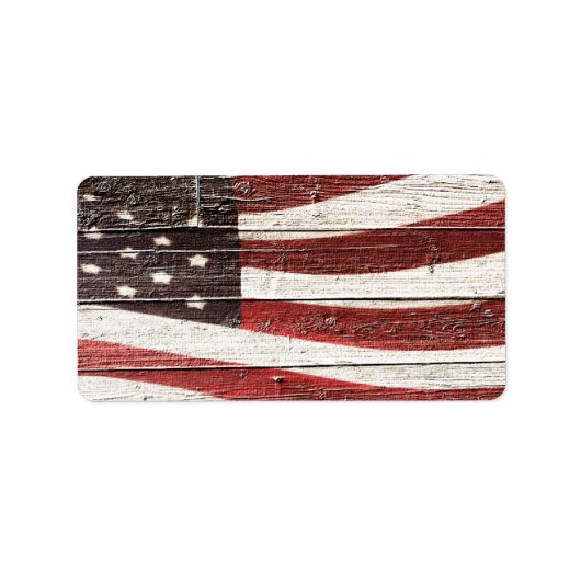 Amerikaanse vlag op roestvrijhout etiket (Voorkant)
