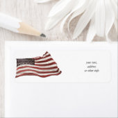 Amerikaanse vlag op roestvrijhout etiket (Insitu)