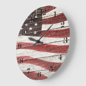 Amerikaanse vlag op roestvrijhout grote klok (Hoek)