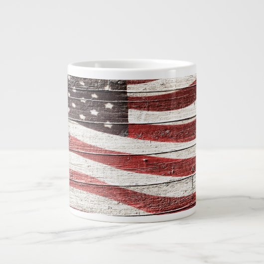 Amerikaanse vlag op roestvrijhout grote koffiekop (Voorkant)
