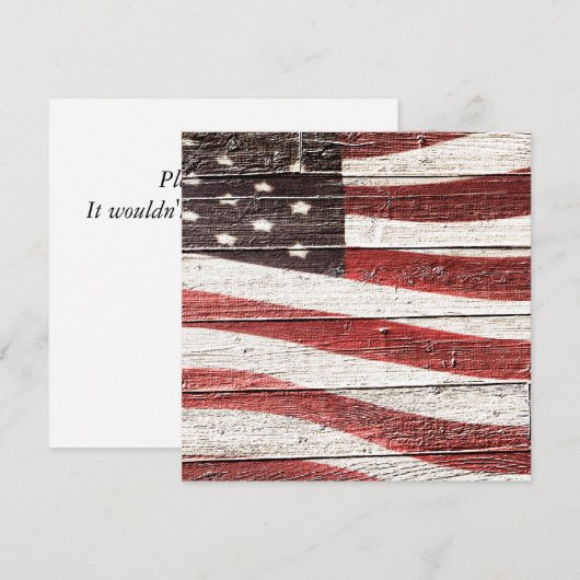 Amerikaanse vlag op roestvrijhout kaart (Voorkant / Achterkant)