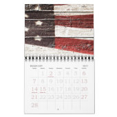 Amerikaanse vlag op roestvrijhout kalender (Feb 2027)