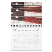 Amerikaanse vlag op roestvrijhout kalender (Mar 2027)