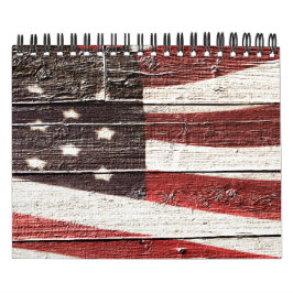 Amerikaanse vlag op roestvrijhout kalender