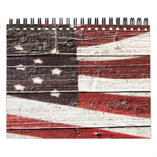 Amerikaanse vlag op roestvrijhout kalender