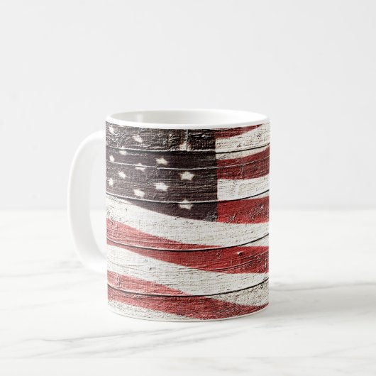 Amerikaanse vlag op roestvrijhout koffiemok (Voorkant links)