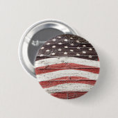 Amerikaanse vlag op roestvrijhout ronde button 5,7 cm (Voorkant /achterkant)