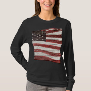 Amerikaanse vlag op roestvrijhout t-shirt