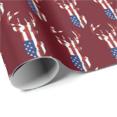 Amerikaanse vlag op rood cadeaupapier (Rol Hoek)