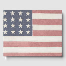 Amerikaanse vlag op rustieke wijze gastenboek