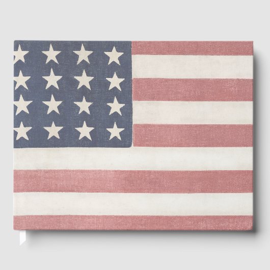 Amerikaanse vlag op rustieke wijze gastenboek (Voorkant)