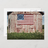 Amerikaanse vlag op schuur geschilderd briefkaart (Voorkant / Achterkant)
