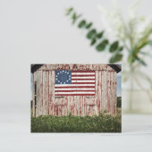 Amerikaanse vlag op schuur geschilderd briefkaart (Staand voorkant)