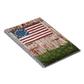 Amerikaanse vlag op schuur geschilderd notitieboek (Rechterzijde)