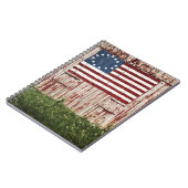 Amerikaanse vlag op schuur geschilderd notitieboek (Linkerzijde)