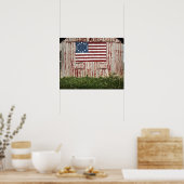 Amerikaanse vlag op schuur geschilderd poster (Keuken)