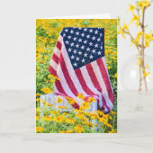 Amerikaanse vlag op stoel aquarel kaart (Gele Bloem)