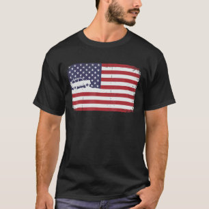 Amerikaanse vlag op straat op 4 juli op straat 4x4 t-shirt