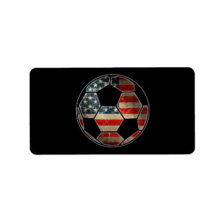 Amerikaanse vlag op Voetbal - Voetbal vlag Etiket